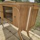 Art Deco buffet with showcase and solid raw wood mirror