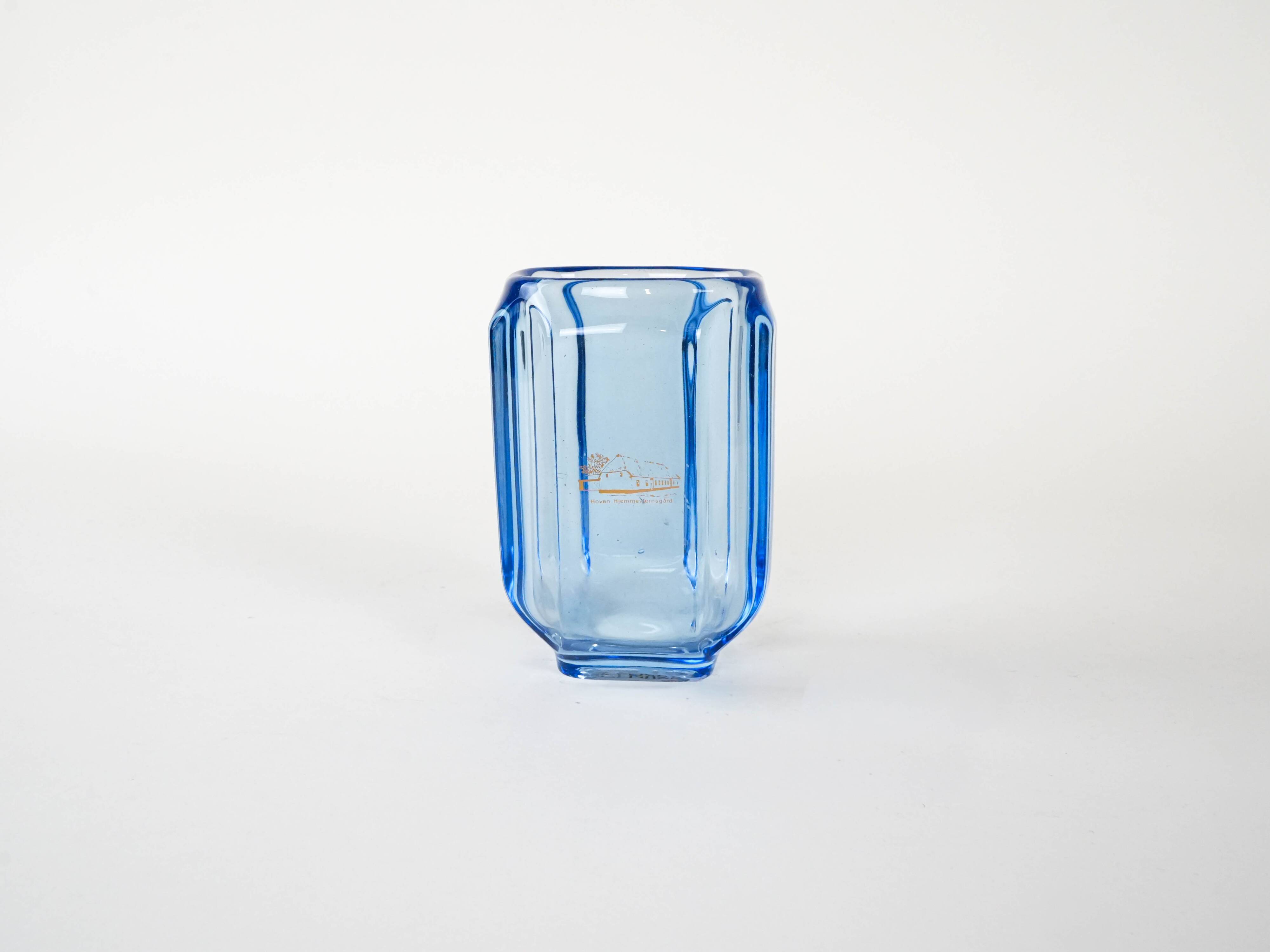 Blue glass vase, Danish design, 1960s, made in Denmark
