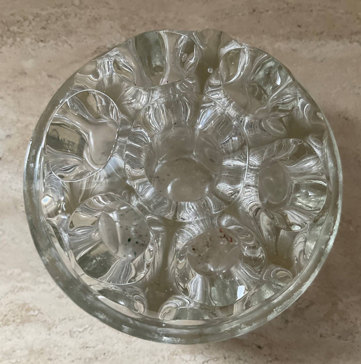 Vintage flower spike vase in molded glass