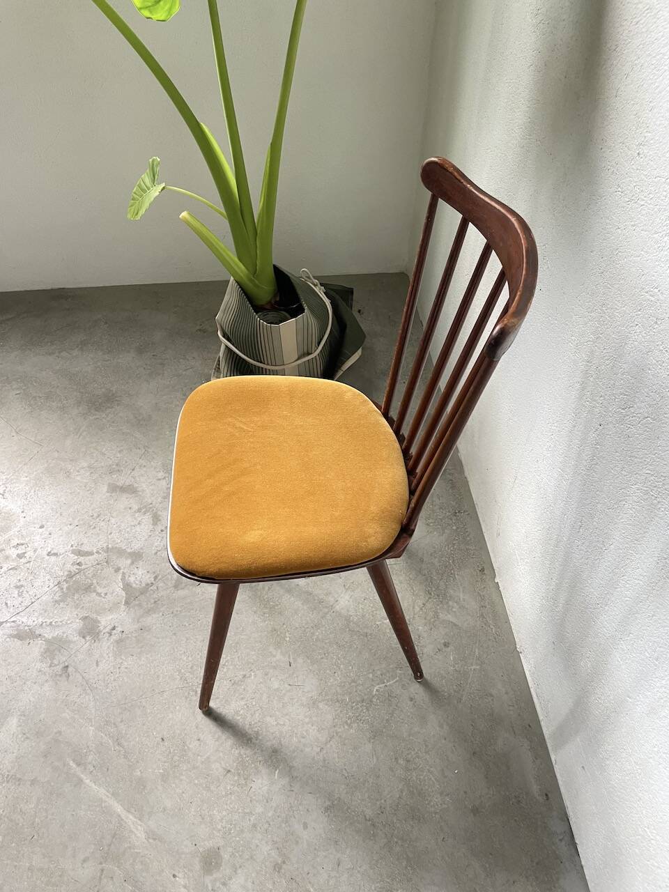 Baumann “Minuet” chair with yellow seat