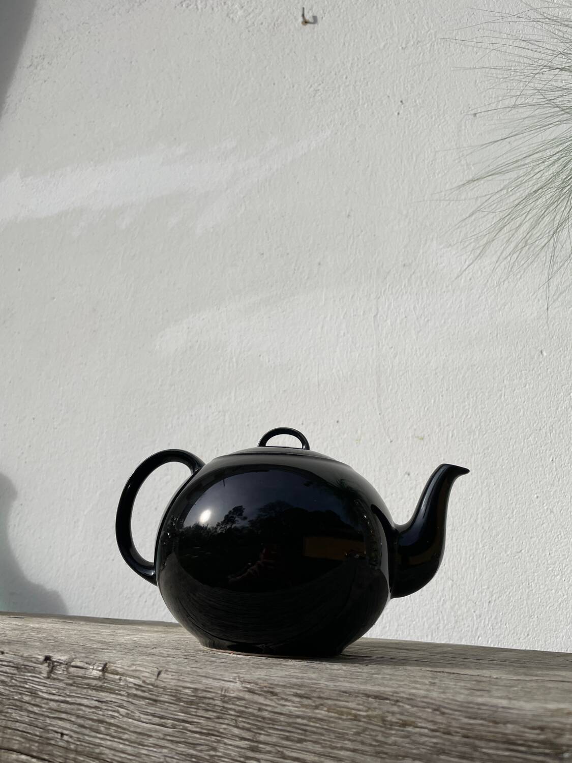 Black fine porcelain teapot