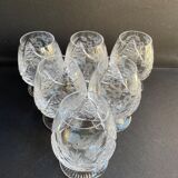 6 verres à cognac – cristal soufflé et taillé