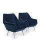 Ensemble de 2 fauteuils italiens bleu foncé