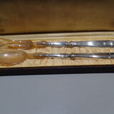 Art deco salad cutlery in stuffed silver