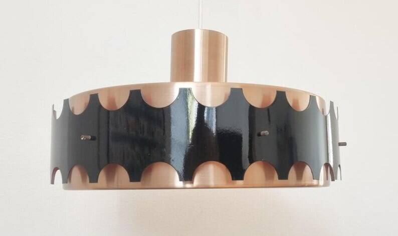 Grand pendentif mid-century, Jo Hammerborg, Danemark, années 1970