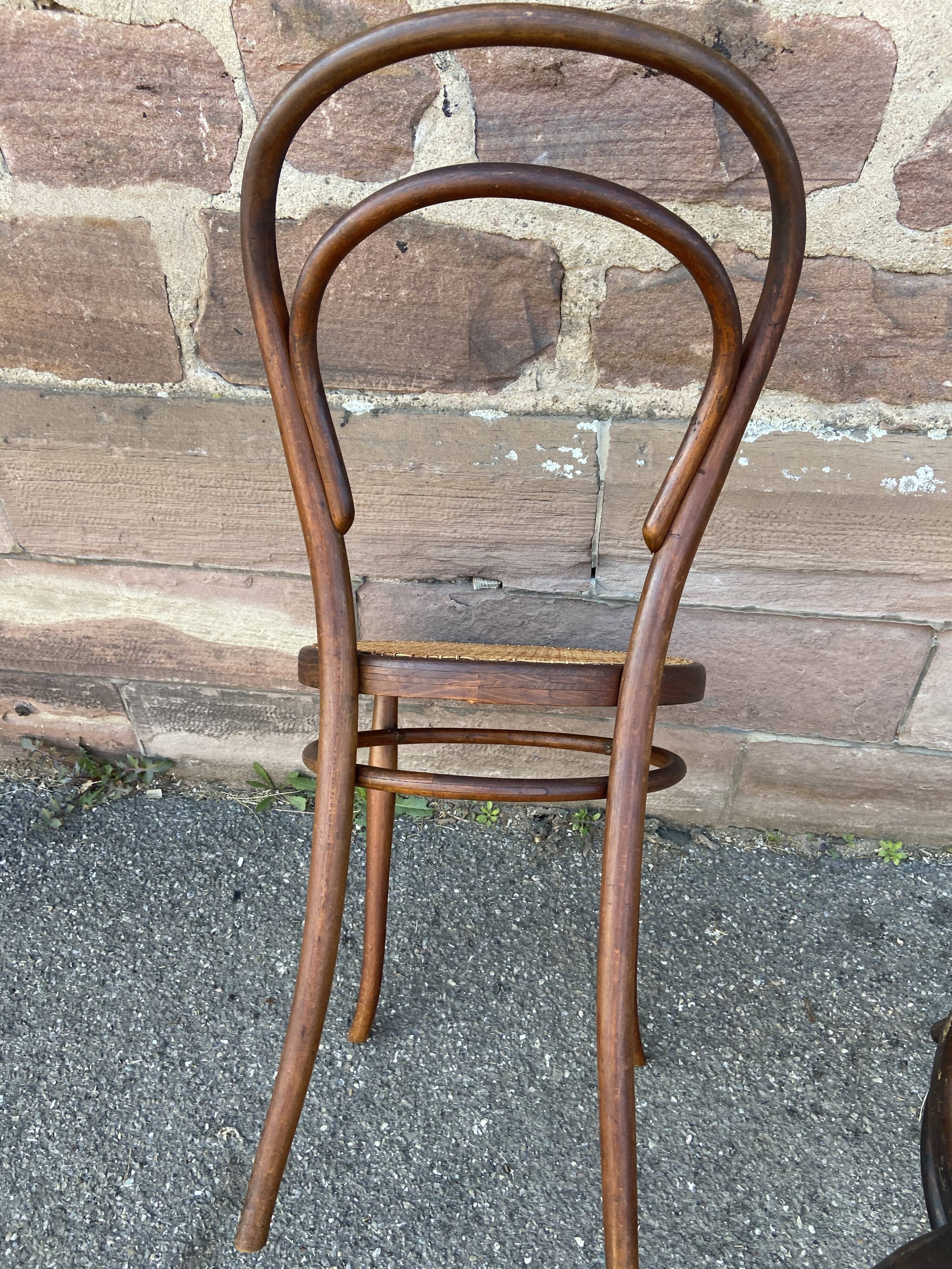 Pair of chairs bistro curved wood