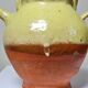 Small vintage pale yellow enamelled terracotta goat jug