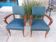 pair of dark green bridge armchairs