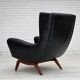 1960s, Danish design by Illum Wikkelsø, armchair, model 110, leather, teak.