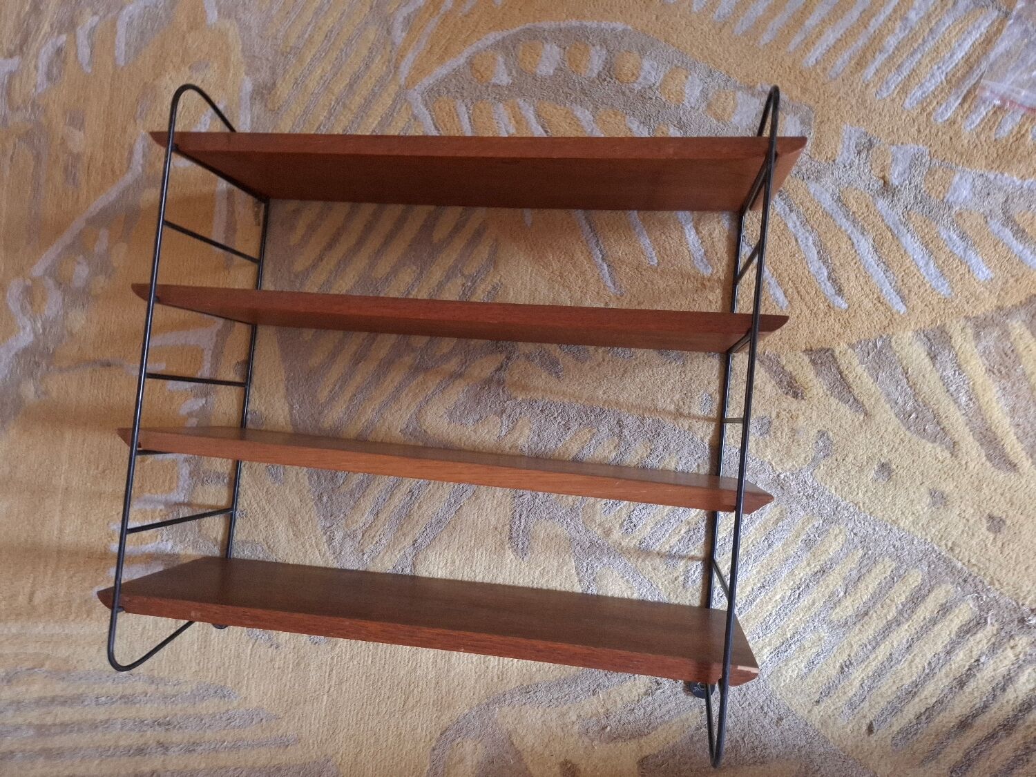 String shelves wood and metal