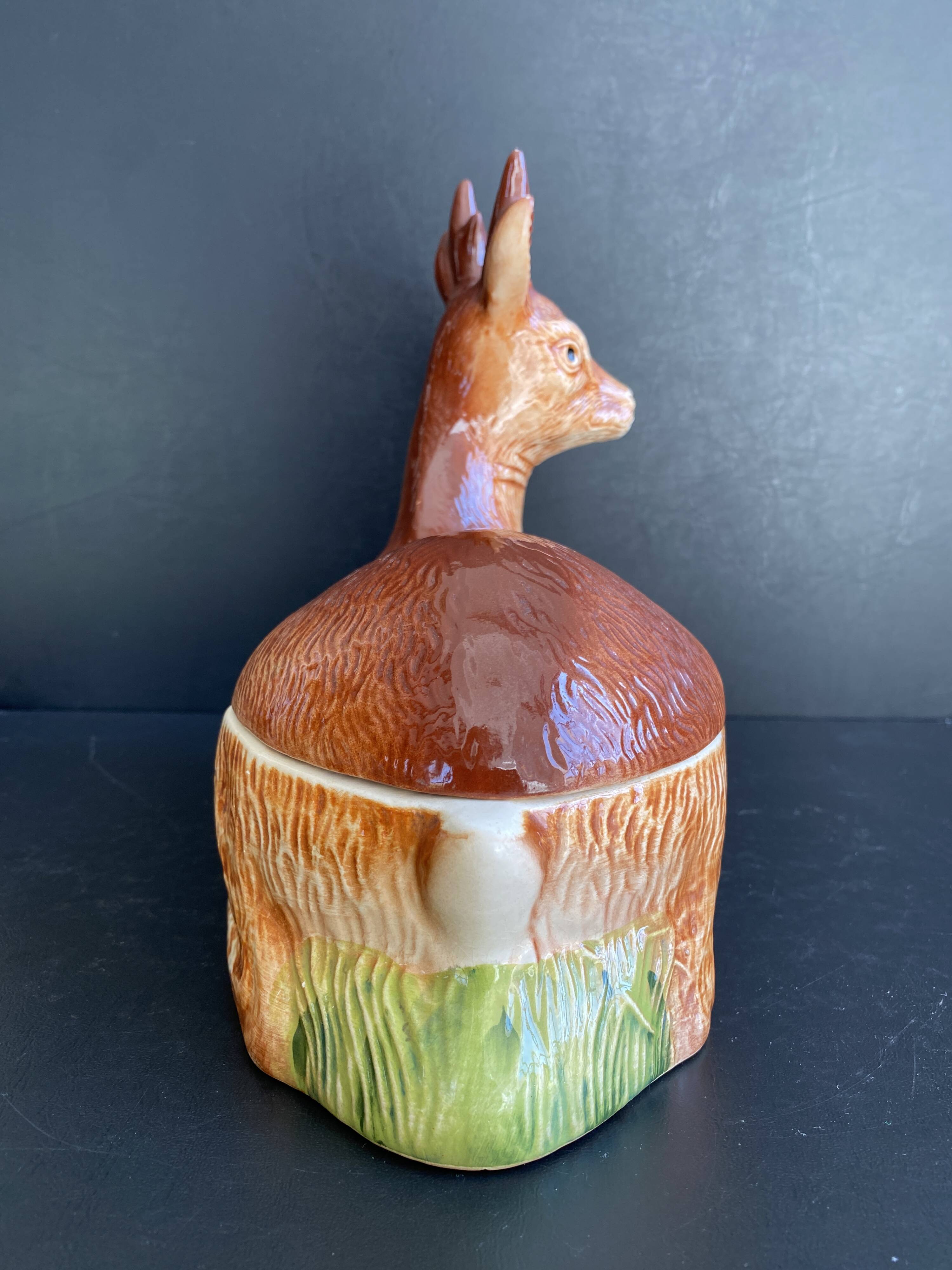 Vintage terrine in earthenware by Michel Caugant - Roe Deer / Stag shape