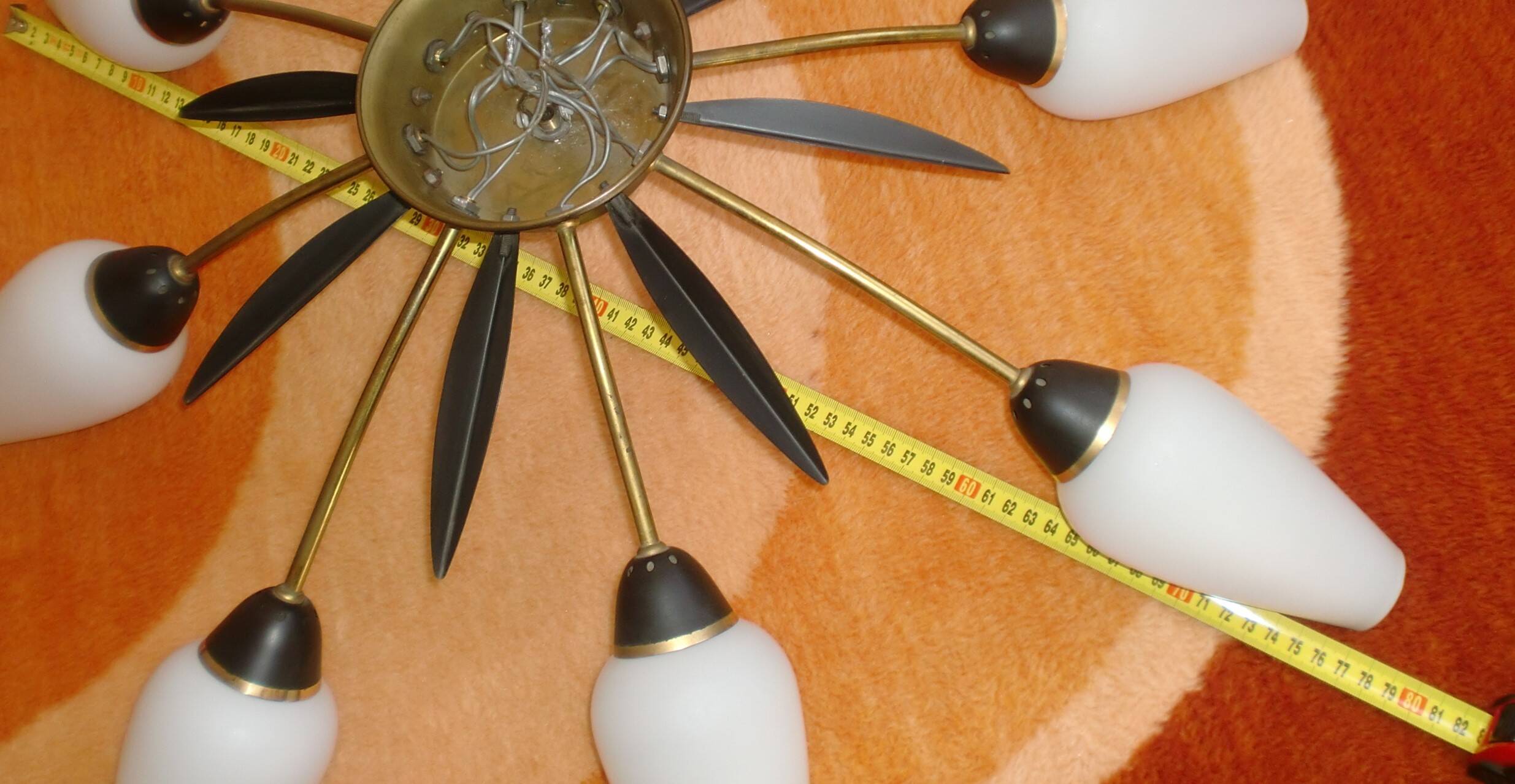 1950s Sputnik, Space-Age Style Stilnovo Spider Ceiling Lamp