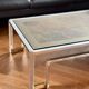 Table basse miroir fumé marbré vintage 1970s
