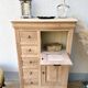 Small raw wood secretary
