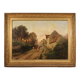 French signed landscape painting oil on canvas dated 1899