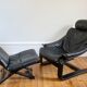 Fauteuil et ottoman Roche Bobois vintage lounge Kroken, Ake Frybiter
