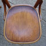 Set of 2 chairs bistro fischel 1930, wooden seats