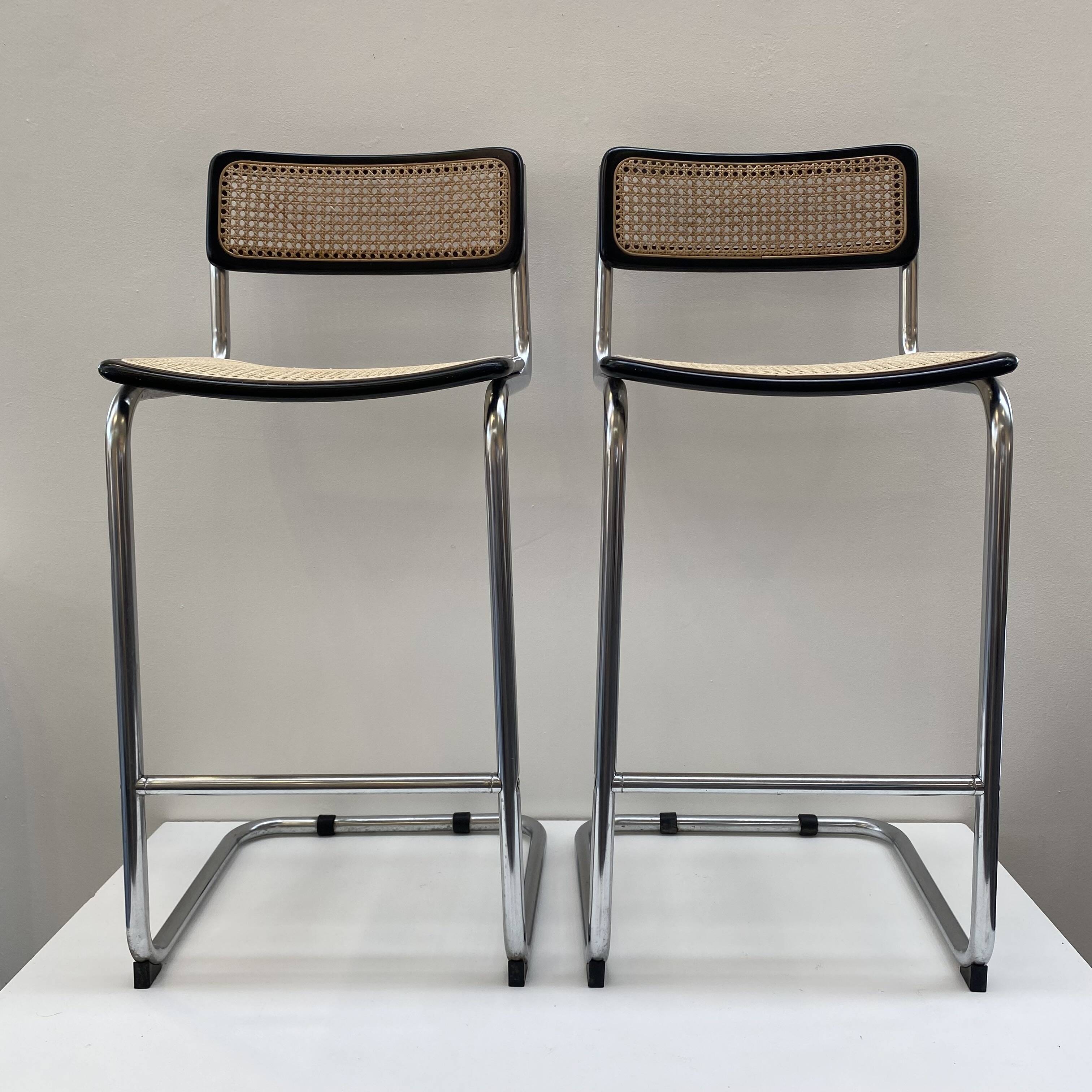 Pair of Marcel Breuer high bar chairs