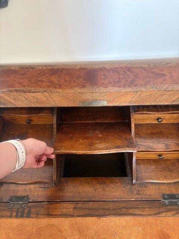 Old secretary with marquetry slope