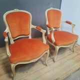 Pair of Louis XV "cabriolet" armchairs