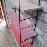 3-tone pink matte black shelf 51x50x13 cm, 80s
