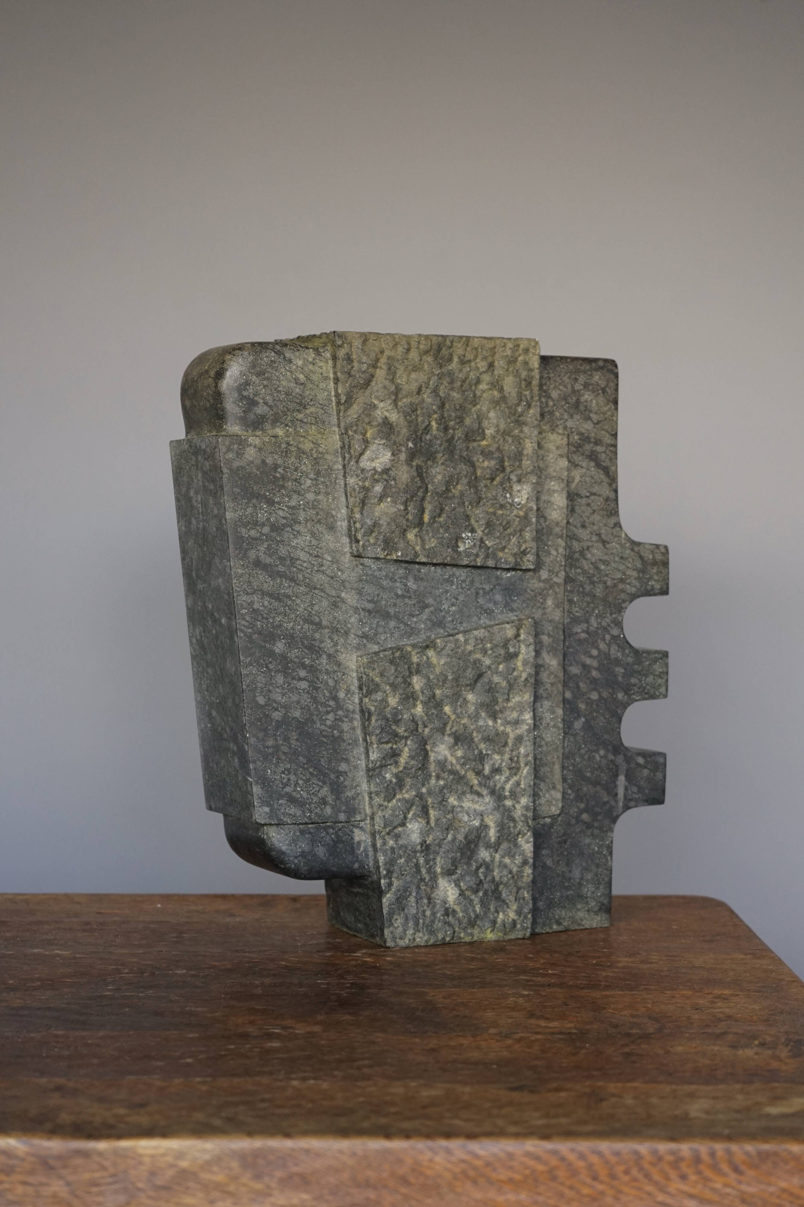 Abstract Brutalist stone sculpture. 1970s
