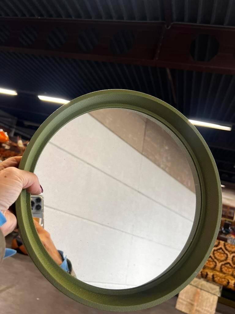 Miroir mural rond vintage vert citron