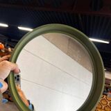Miroir mural rond vintage vert citron