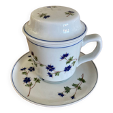 Cornflower cup herbal tea pot / Pillivuyt teapot complete with Barbeau decor