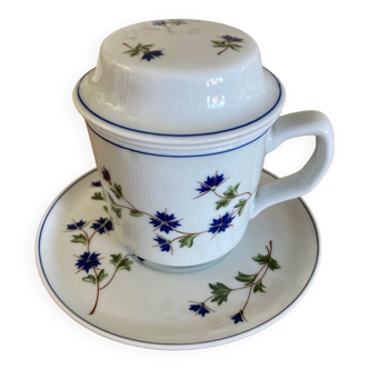 Blueberry Cup herbal tea maker / tea maker Pillivuyt complete décor Barbeau