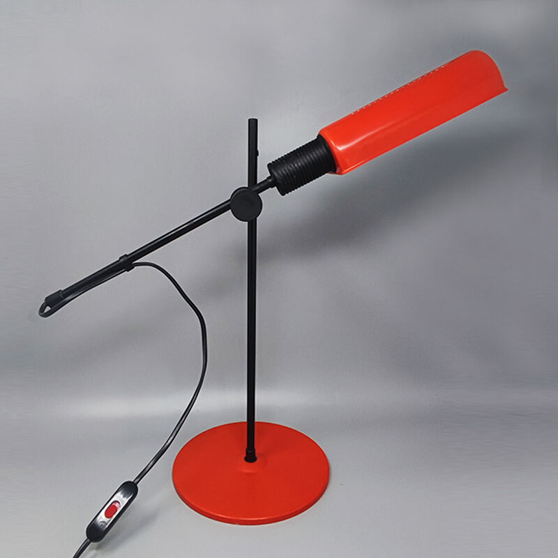 1970s Red Table Lamp by Veneta Lumi. Made in Italy