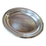Oval silver-plated metal dish