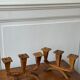 Pair of carved wooden candlesticks - 3 branches