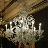 Tall Classical Murano Glass Chandelier -