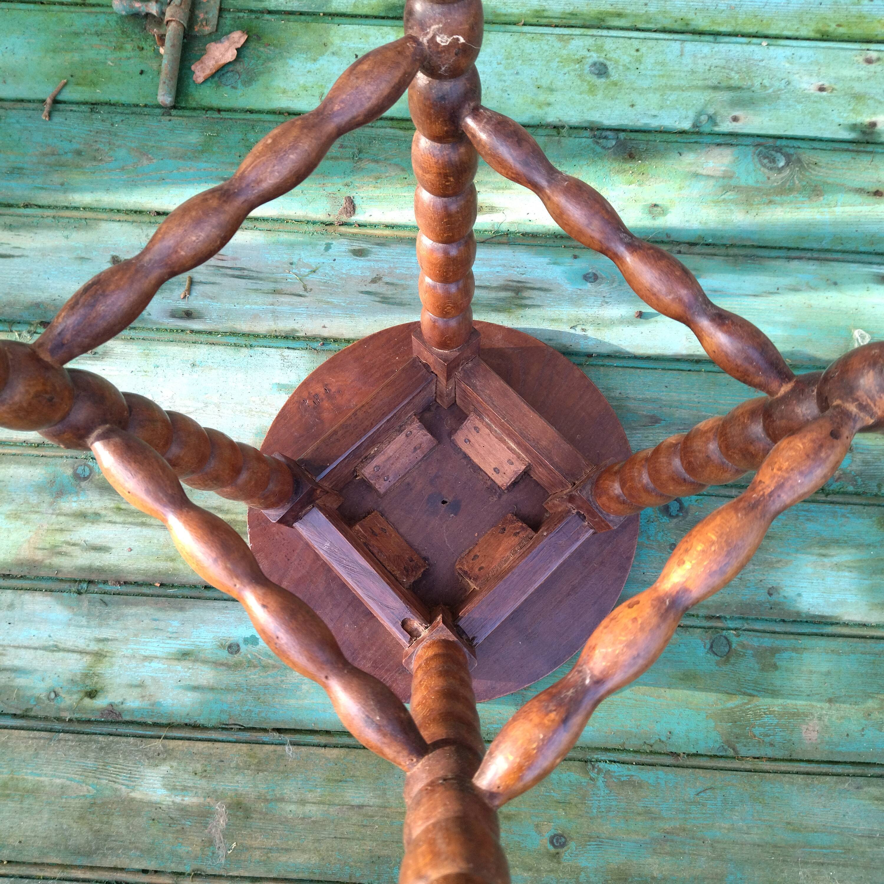 Stool wood carved folk art