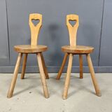 Pair of brutalist side chairs, 1960s - sweden