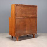 Vintage cabinet with drop-down design, wood, 3 drawers from the 1960s, original