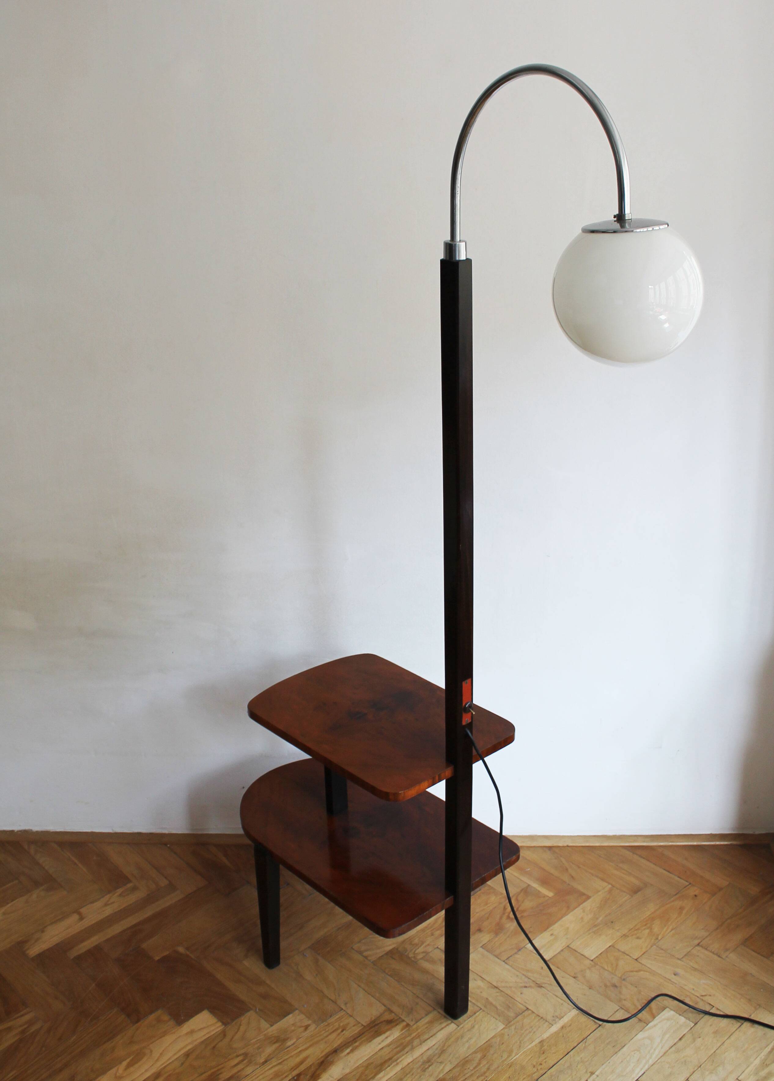 1950s Modernist Floor Lamp with Shelves