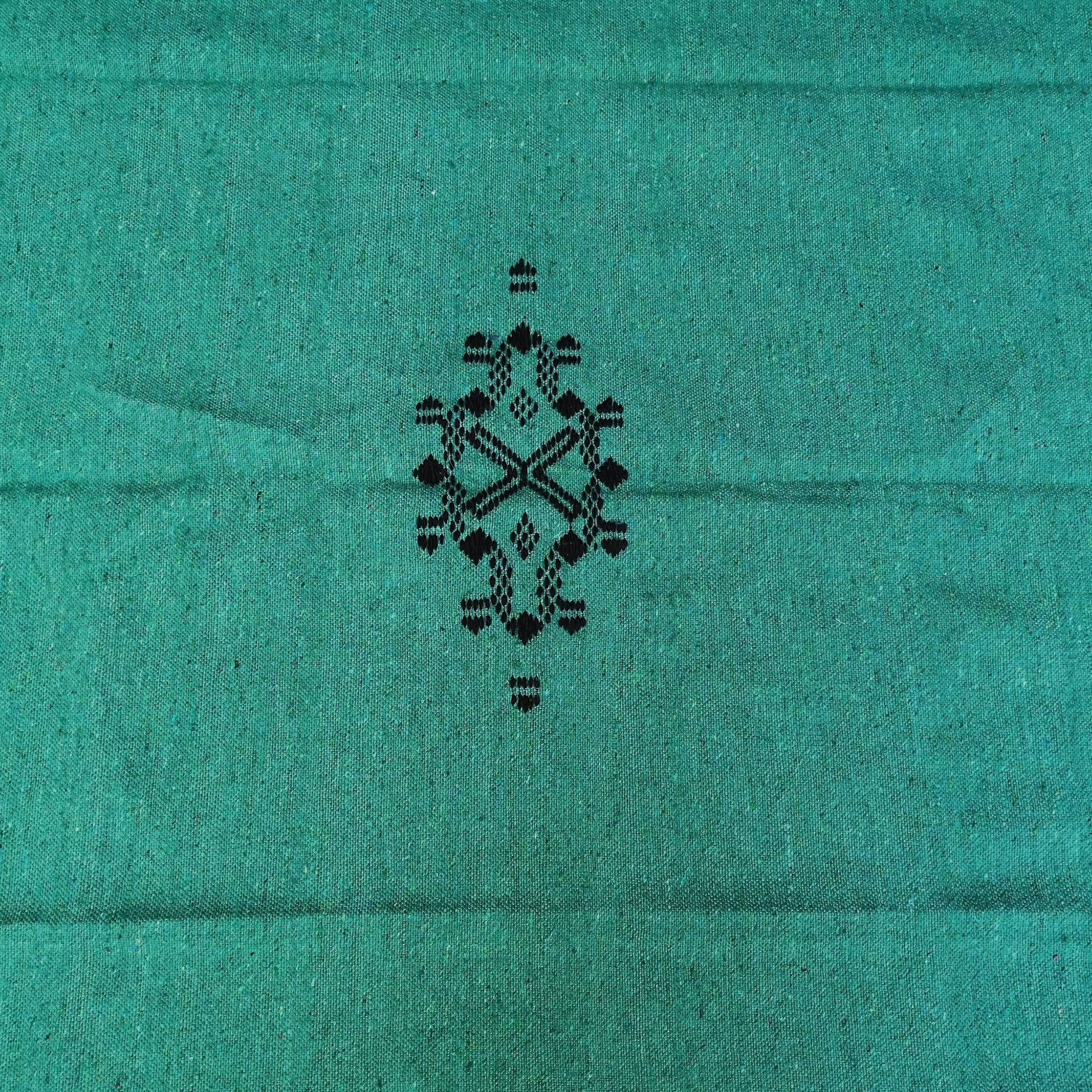 Berber green cotton carpet 140 x 225 cm