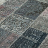 Handmade Oriental Contemporary 200 cm x 300 cm Grey Patchwork Carpet