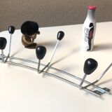 Patères vintage wall coat sores 60 modernist chrome den wood - blackened wood