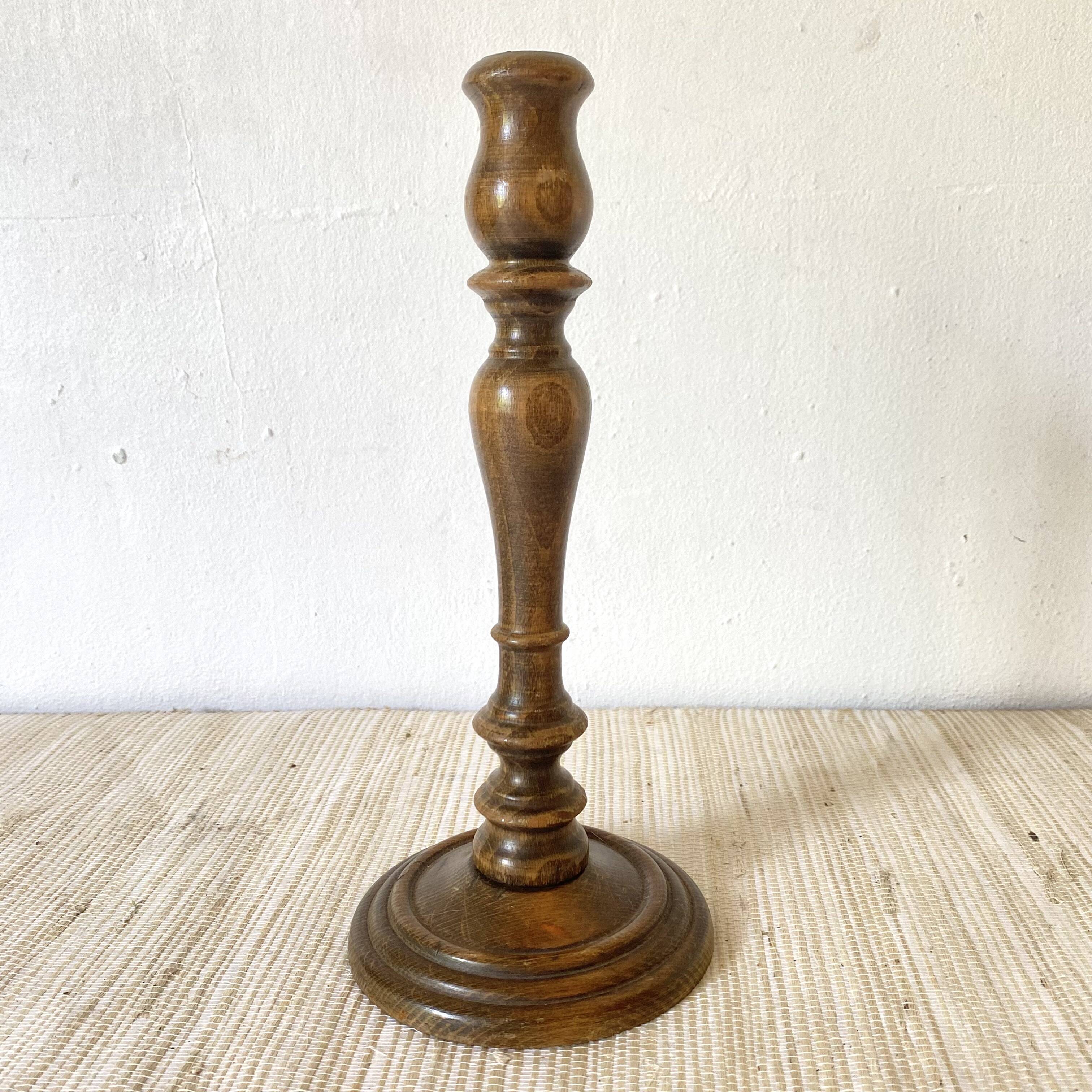 Bougeoir en bois tourné 26 cm