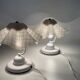 Pair of table lamps with pleated shades – 1980s