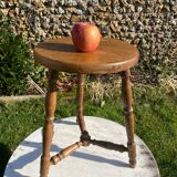 Antique oak tripod stool