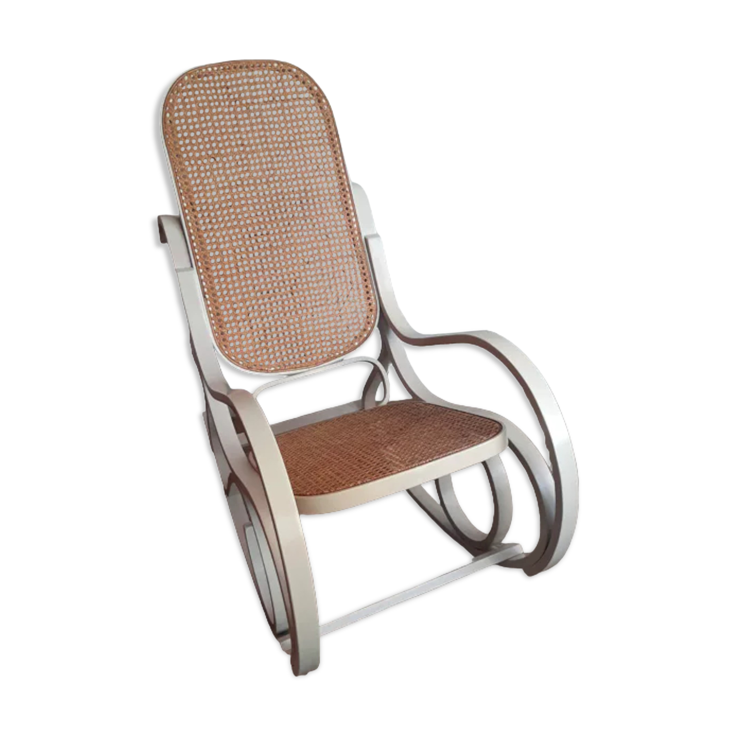 Rocking-chair "vintage" white and canning.