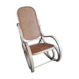 Rocking-chair "vintage" white and canning.