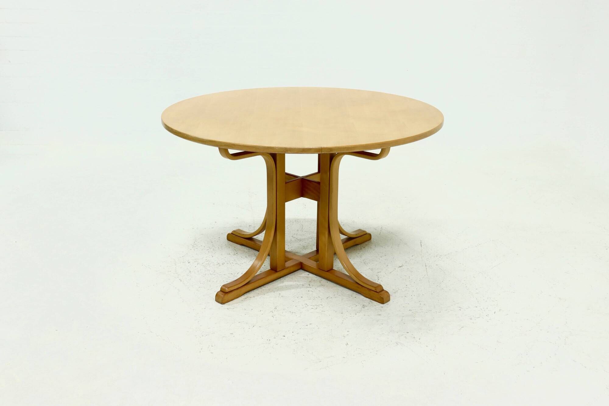 Architectural Bentwood Round Dining Table 1980s