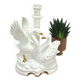 Cygnes en porcelaine avec des détails en or vintage