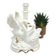 Porcelain lamp swans with vintage gold details