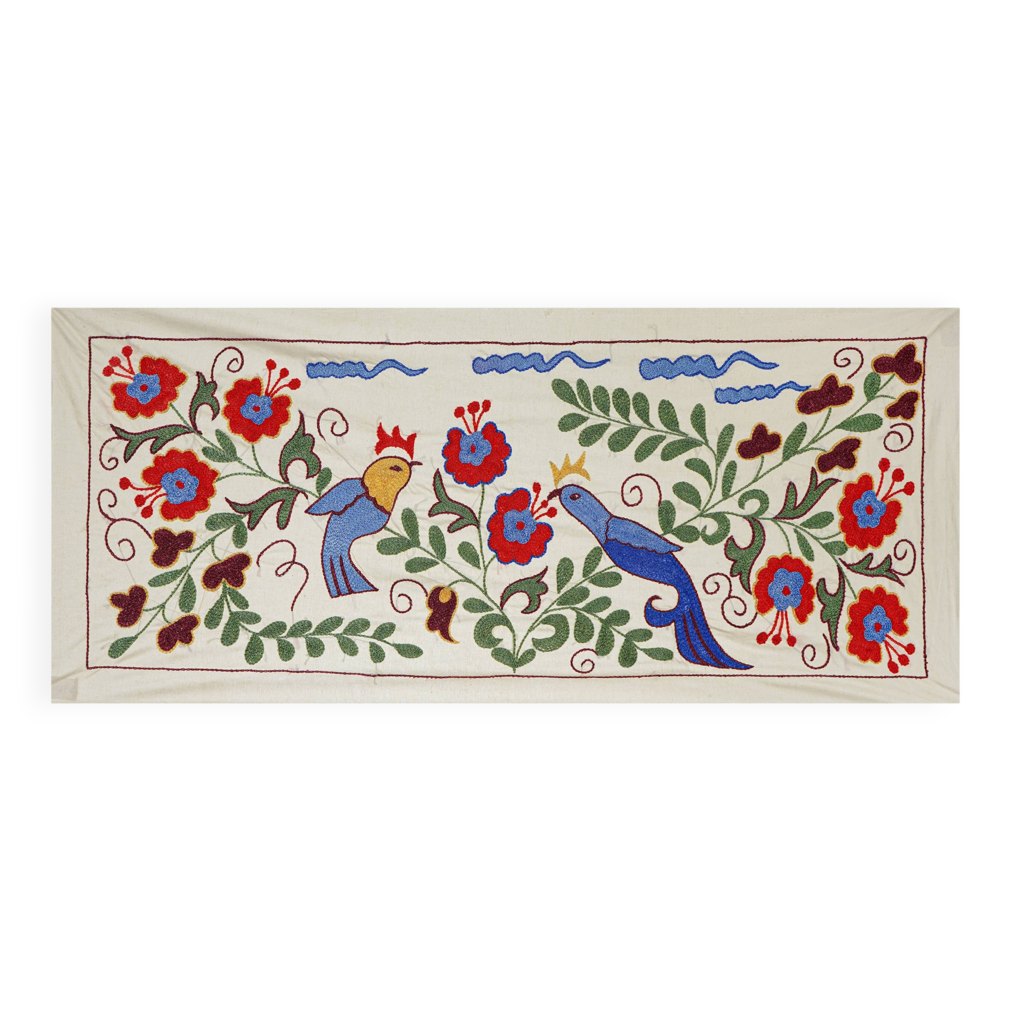 Hand-knotted rug, vintage Turkish rug 44x96 cm